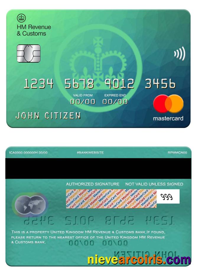 United Kingdom HM Revenue & Customs bank mastercard